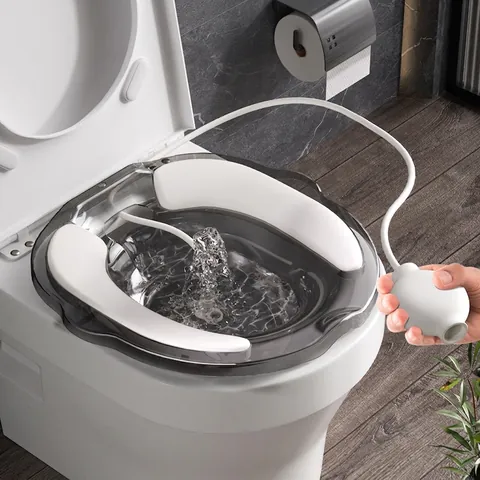 Transparente Sitzbadewanne Für Toiletten Wöchnerinnenpflege Hämorrhoiden Entlastung Tragbares PET Kunststoff Bidet Becken
