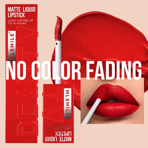 Labial Líquido Mate De Larga Duración Impermeable Taza Antiadherente Alta Pigmentación Brillo Labial Terciopelo Maquillaje
