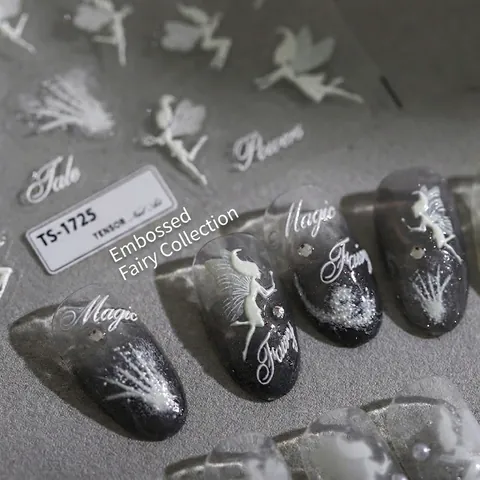 Autocollants À Ongles Relief 5D Thème Fée Magie Auto-Adhésif Stéréoscopique Plastique Manucure Décalcomanies Femmes DIY