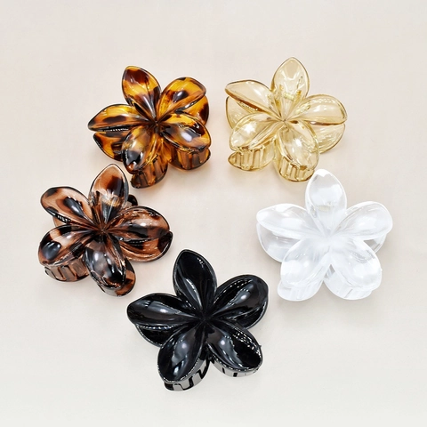 Flower Hair Claw Clips Resin Plastic Gradient Matte Marble Pattern Beach Summer Vacation Bohemian Accessories For Women