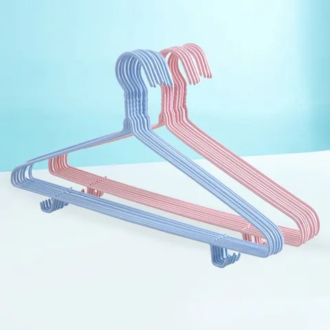 Clothes Hangers Non Slip Plastic Coated Metal Heavy Duty Wet Dry Use Closet Organizer For Adults Modern Minimalism