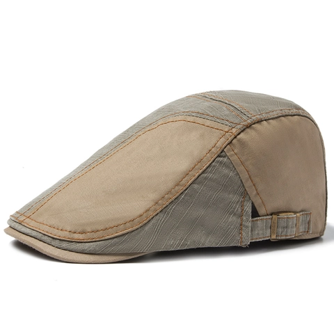 Retro Katoenen Patchwork Newsboy Pet Voor Mannen Vrouwen Vintage Britse Stijl Platte Pet Verstelbare Eendenbek Beret Hoed Zonnescherm