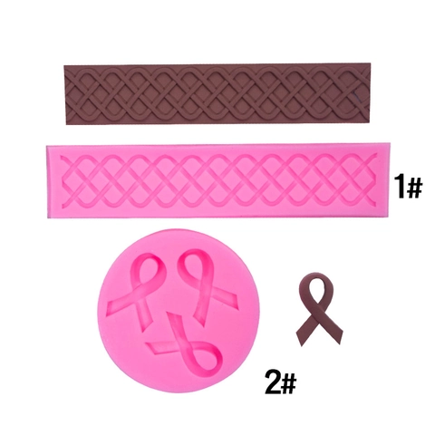 Molde Silicona Trenza Torsión Nudo Cuerda Cinta Decoración Borde Pastel Fondant Chocolate Bricolaje Repostería