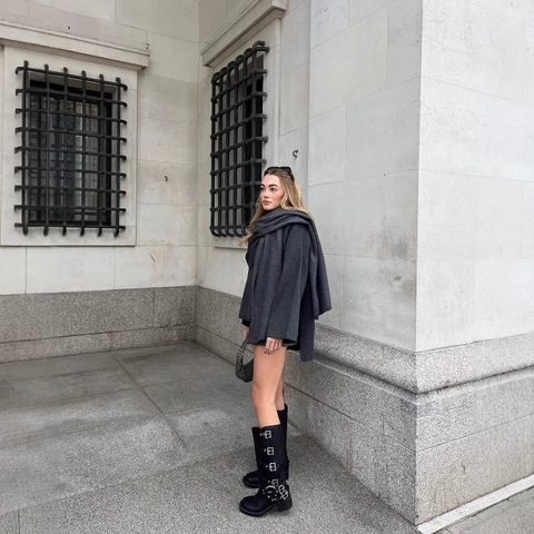 Damen Lockere Cape Mantel Mit Integriertem Schal Britischer Stil Eleganter Pendler Herbst Winter Warme Oberbekleidung
