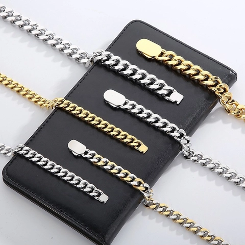 Bracciale A Maglia Cubana In Acciaio Inossidabile Lucidato Hip Hop Gioielli Minimalisti Da Uomo Catena Geometrica