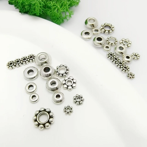 Legering Afstandhouders Perlen Sneeuwvlok Bloem Vorm Tibetaans Zilver Stijl Losse Kralen Voor Armband Ketting Sieraden