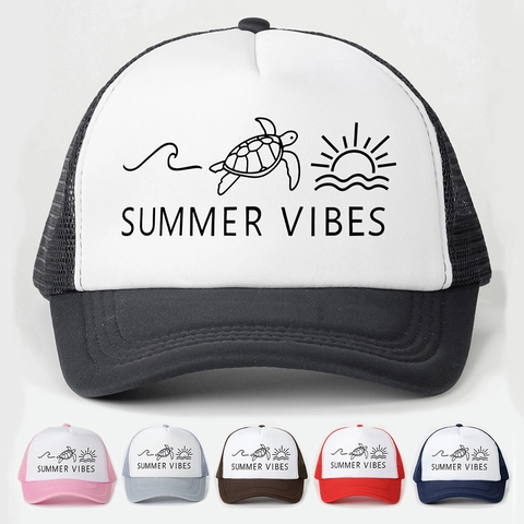 Cappello Trucker Summer Vibes Rete Traspirante Protezione Solare Regolabile Berretto Da Baseball Con Stampa Tartaruga