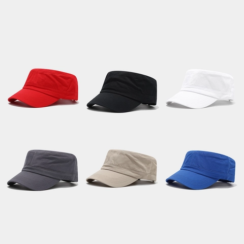 Cadet Cap Militaire Hoed Platte Top Katoen Twill Ademend Zonbescherming Outdoor Casual Verstelbaar Voor Heren Dames