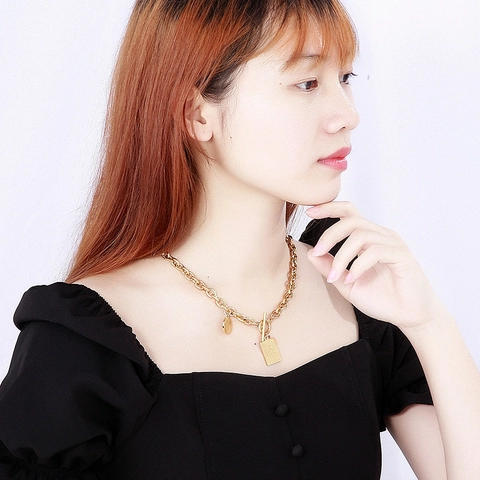 Collana Con Pendente In Acciaio Inossidabile Con Chiusura OT Catena A Maglia Grossa Targhette Grace E Love Moda Hip Hop