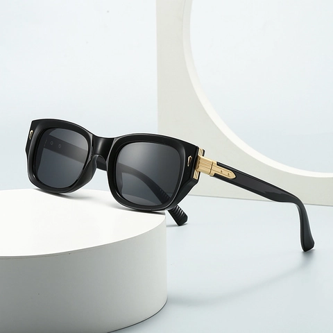 Retro Square Sunglasses Men Women PC Frame Metal Hinges UV400 Protection Double Bridge Vintage Fashion Eyewear