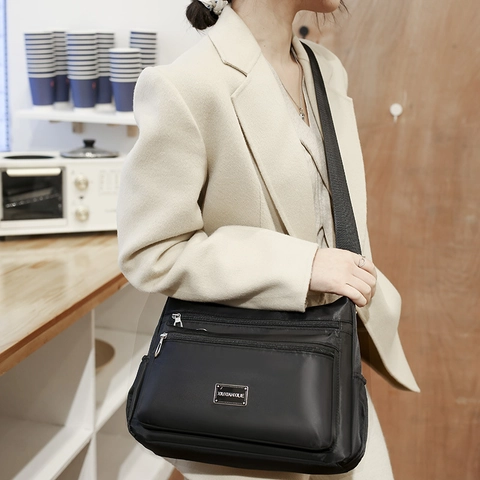 Borsa A Tracolla Multi Tasca In Tessuto Oxford Da Donna Borsa A Spalla Casual Impermeabile Grande Capacità Viaggio Pendolare