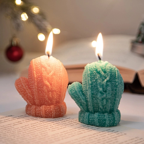 Christmas Scented Candles Knitting Texture Mitten Sweater Hat Shape Soy Wax Smokeless Holiday Party Home Decor Gift