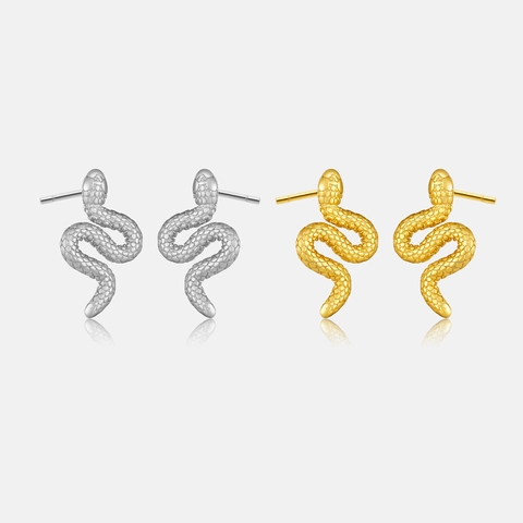 925 Sterling Silver Snake Stud Earrings For Women Cool High End Gold Silver Plated Animal Shape Versatile Ear Jewelry Accessories