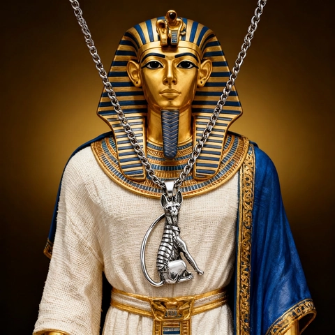 Collana Con Ciondolo Gatto Sfinge In Acciaio Inossidabile Vintage Amuleto Mitologia Egizia Gioielli Punk Gothic Per Uomo E Donna