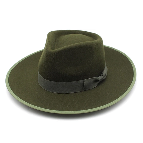Chapeau Fedora À Bord Large En Feutre De Laine Avec Ruban À Nœud Style Western Vintage Automne Hiver Chaud Pour Femmes Hommes