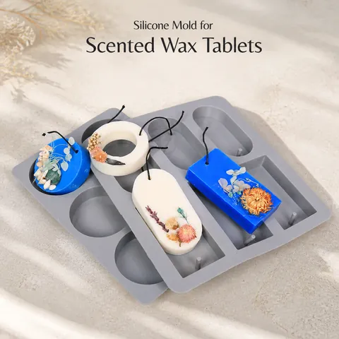 Silikonform Für DIY Duftwachs Tabletten Und Anhänger Multi Cavity Rund Rechteckig Flexibel Lebensmittelecht Bastelwerkzeuge