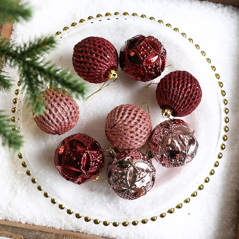 Kerstballen Kunststof Onbreekbaar Hol Gesneden Geschilderd Ornamenten Voor Feestelijke Boomdecoratie