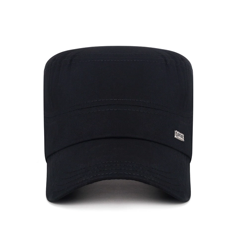 Cappello Cadet Da Uomo In Cotone Berretto Piatto Stile Militare Regolabile Protezione Solare Sport All'aperto Casual Etiquetta Metallo
