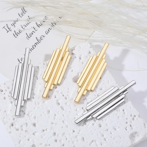 Orecchini Pendenti Minimalisti a Striscia Lunga Geometrica da Donna in Metallo Moderno Finitura Lacca Gioielli a Barra
