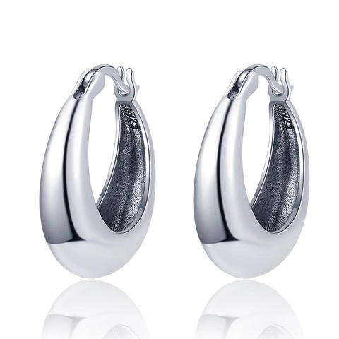 Orecchini A Cerchio Geometrici Vintage A Forma Di U Per Donna Corpo In Rame Con Perno In Argento Sterling 925 Gioielli