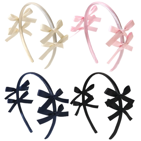 Bandeau À Nœud En Ruban De Satin Style Ballet Accessoires Cheveux Princesse Pour Bébé Filles Enfants Mignon Couleur Unie