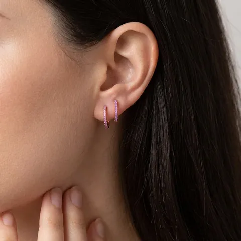 Orecchini A Cerchio Huggie Acciaio Inossidabile Strass Pietra Portafortuna Gioielli Minimalisti Per Donne