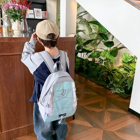 Kinder Schoolrugzak Nylon Grote Capaciteit Lichtgewicht Color Block Modern Casual Trendy Jongens Meisjes Studenten
