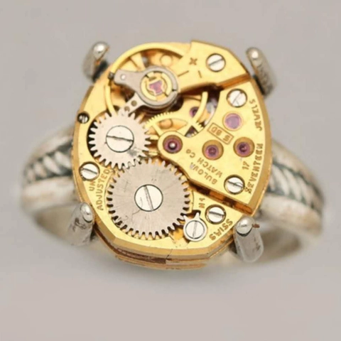 Steampunk Mechanische Uhrwerk Zahnrad Ring Legierung Vintage Industrie Stil Schmuck Für Herren Damen Gotik Accessoire