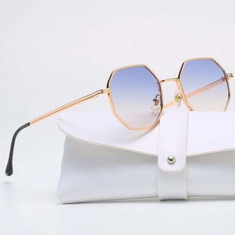 Achteck Sonnenbrille Polygonale Metallrahmen UV400 Schutz Retro Mode Brille Für Herren Damen Trendy