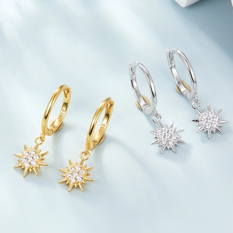 925 Sterling Zilveren Ster Oorbellen Glinsterende Strass Sterrenregen Hanger Oorbellen Mode Geometrische Sieraden Voor Vrouwen