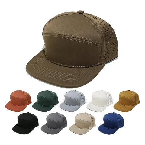 Atmungsaktive Laser Geschnittene Mesh Baseballkappe Flache Krempe Hip Hop Trucker Hut Für Herren Damen Outdoor Sonnenschutz Sportmütze