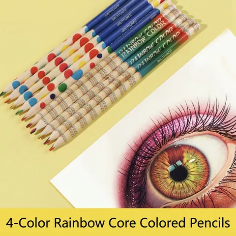Rainbow Core Colored Pencils Multicolor Core Wooden Barrel For Drawing Sketching Painting Kids Art School Supplies