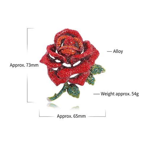Spilla A Fiore Di Rosa In Lega Strass Vintage Lusso Floreale Risvolto Gioielli Per Donne Vestito Cappotto Accessori