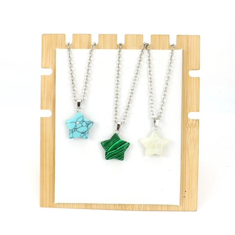Collana Con Pendente A Stella Pietra Di Cristallo Naturale Lega Placcata Minimalista Pentagramma Gioielli Per Donne