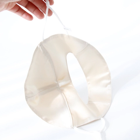 Full Face Sun Protection Mask Pure Mulberry Satin Breathable Skin Care Sleeping Shield Adjustable Strap Women