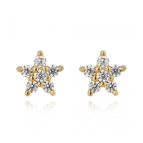 Kupfer Zirkonia Stern Ohrstecker Mit 925 Sterlingsilber Stift Minimalistisch Kleine Fünfzackige Stern Gold Silber Damen Schmuck Geschenk