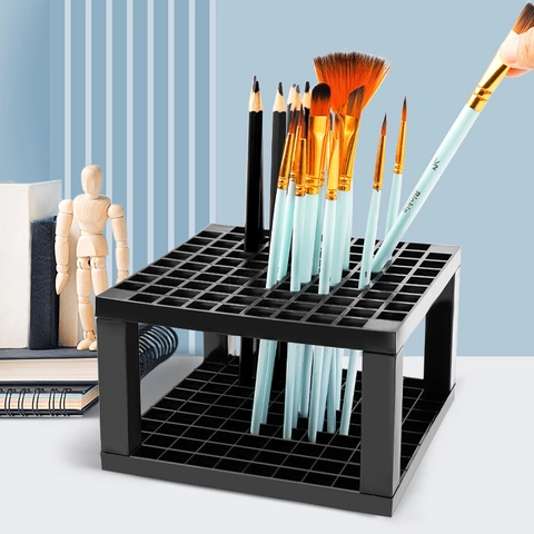 Plastic Paint Brush Holder Rack Square Detachable Organizer For Watercolor Oil Painting Art Supplies Multi Slots