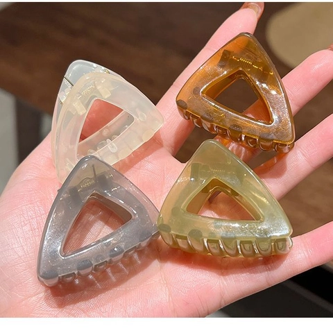 Dreieckige Haarklammer Acryl Geometrische Transparente Pferdeschwanzhalter Für Frauen Elegante Chic Haarschmuck