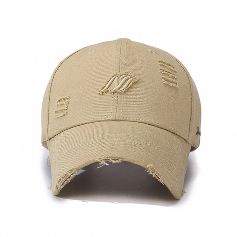 Cappello Da Baseball Vintage Distressed Cotone Strappato Protezione Solare Outdoor Streetwear Regolabile Unisex