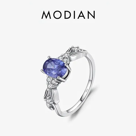 Vintage 925 Sterlingsilber Ovaler Blauer Edelstein Ring Damen Meerjungfrau Schwanz Design Antik Silber Strass Ring