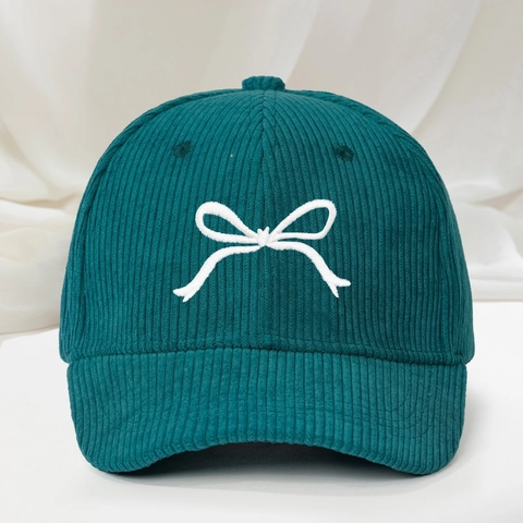 Gorra De Béisbol Mujer Lazo Bordado Pana Vintage Ajustable Protección Solar Sombrero De Ocio Al Aire Libre