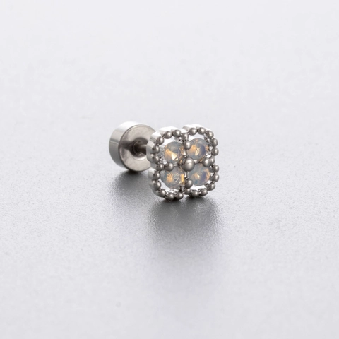 Blauwe Zirkoon Bloem Vleugel Kraakbeen Oorbellen Titanium Staal Schroefsluiting Helix Piercing Sieraden Dames
