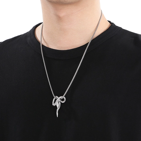 Collar Con Colgante De Serpiente Vintage Acero Inoxidable Punk Hip Hop Joyería Animal Para Hombres Gótico Diseño De Escamas