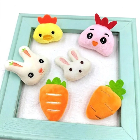 Broche En Peluche Mignonne Épingle Dessin Animé Animal Lapin Carotte Poussin Accessoire Décoratif Pour Sac À Dos Chapeau Vêtements Broderie Douce
