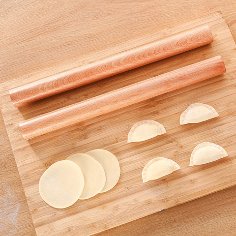 Solid Wood Rolling Pin Handcrafted Smooth Surface For Baking Dumplings Pastry Dough Professional Kitchen Tools