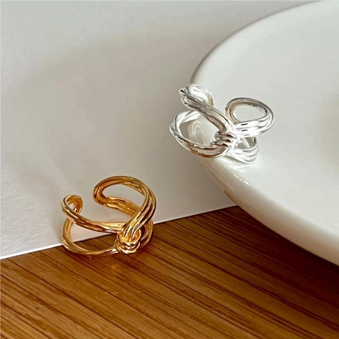Anillo Nodo Minimalista Argento Sterling 925 Intrecciato Geometrico Gioielli Per Donna Accessorio Elegante Semplice