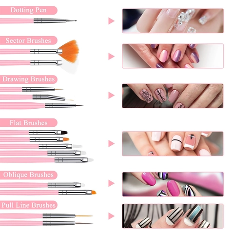 Professional Nail Art Brushes Dotting Pens With Resin Marble Palette For Manicure Painting Drawing Design DIY Beauty Accessories