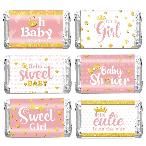 Baby Shower Candy Bar Wrappers Schokoladen Aufkleber Gestrichenes Papier Party Dekoration Geschenk Etiketten Für Geburtstage