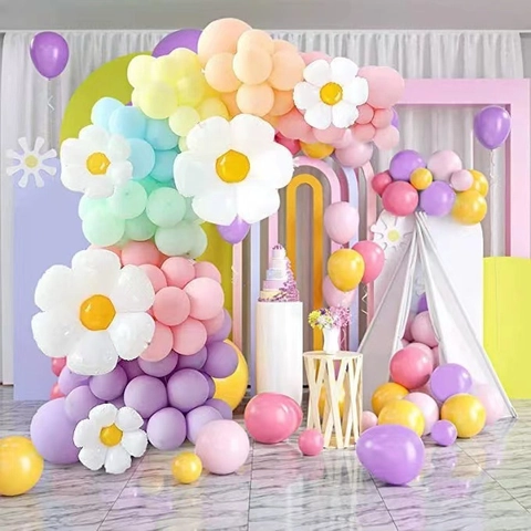 Balloon Arch Garland Daisy Latex Foil Balloons For Birthday Wedding Baby Shower Party Decorations Macaron Rose Gold