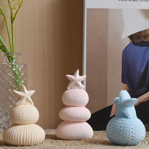 Sea Urchin Starfish Shape Silicone Candle Mold For DIY Handmade Aromatherapy Gypsum Plaster Ornaments Textured Resin Mould